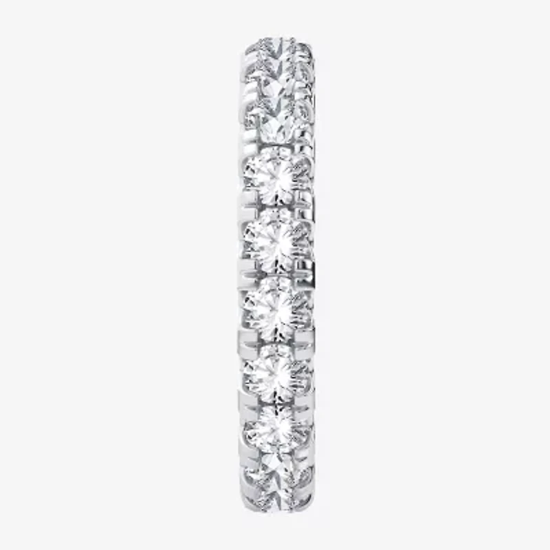 H-I / Si1-Si2) Womens 2.5MM 2 CT. T.W. Lab Grown White Diamond 10K White Gold Eternity Wedding Band