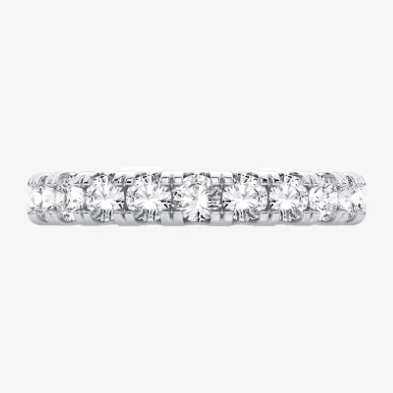 H-I / Si1-Si2) Womens 2.5MM 2 CT. T.W. Lab Grown White Diamond 10K White Gold Eternity Wedding Band