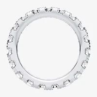 (H-I / Si1-Si2) Womens 3.5MM 3 CT. T.W. Lab Grown White Diamond 10K White Gold Eternity Wedding Band