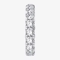 (H-I / Si1-Si2) Womens 3.5MM 3 CT. T.W. Lab Grown White Diamond 10K White Gold Eternity Wedding Band