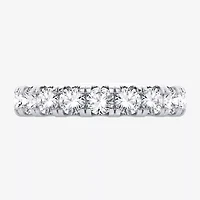 (H-I / Si1-Si2) Womens 3.5MM 3 CT. T.W. Lab Grown White Diamond 10K White Gold Eternity Wedding Band