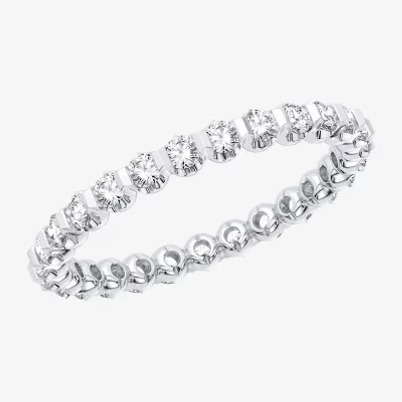 H-I / Si1-Si2) Womens 1 CT. T.W. Lab Grown White Diamond 10K White Gold Eternity Wedding Band