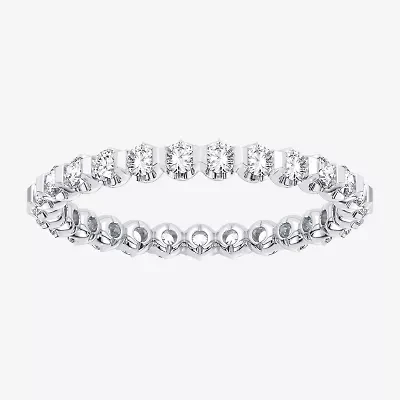 H-I / Si1-Si2) Womens 1 CT. T.W. Lab Grown White Diamond 10K White Gold Eternity Wedding Band