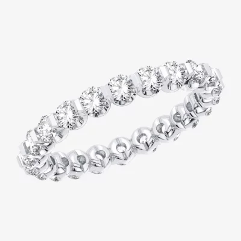 H-I / Si1-Si2) Womens 2.5MM 2 CT. T.W. Lab Grown White Diamond 10K White Gold Eternity Wedding Band