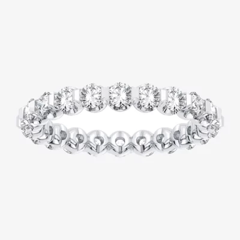 H-I / Si1-Si2) Womens 2.5MM 2 CT. T.W. Lab Grown White Diamond 10K White Gold Eternity Wedding Band