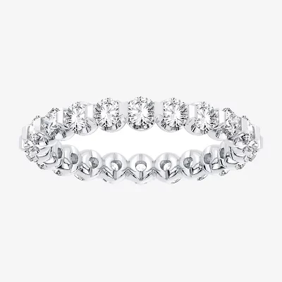 H-I / Si1-Si2) Womens 2.5MM 2 CT. T.W. Lab Grown White Diamond 10K White Gold Eternity Wedding Band