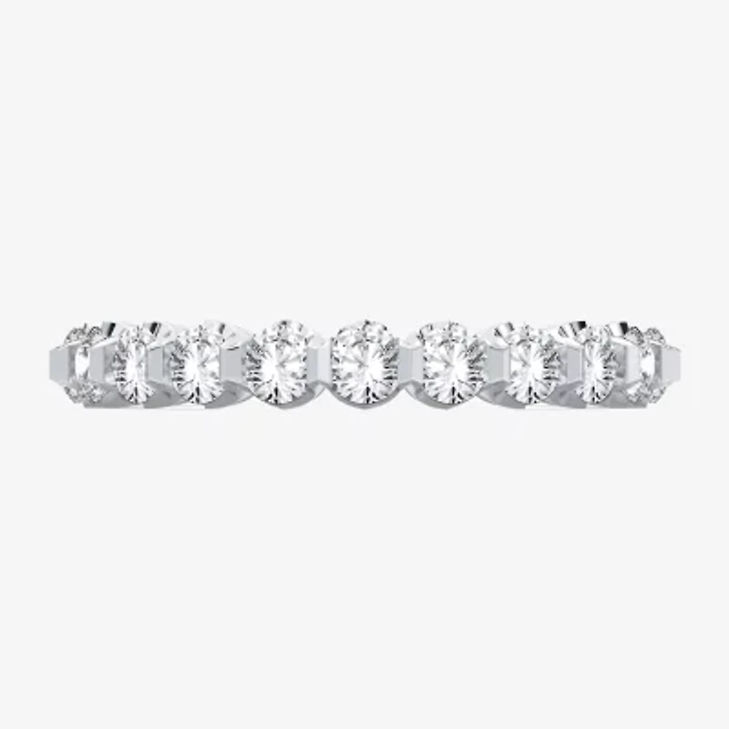 H-I / Si1-Si2) Womens 2.5MM 2 CT. T.W. Lab Grown White Diamond 10K White Gold Eternity Wedding Band