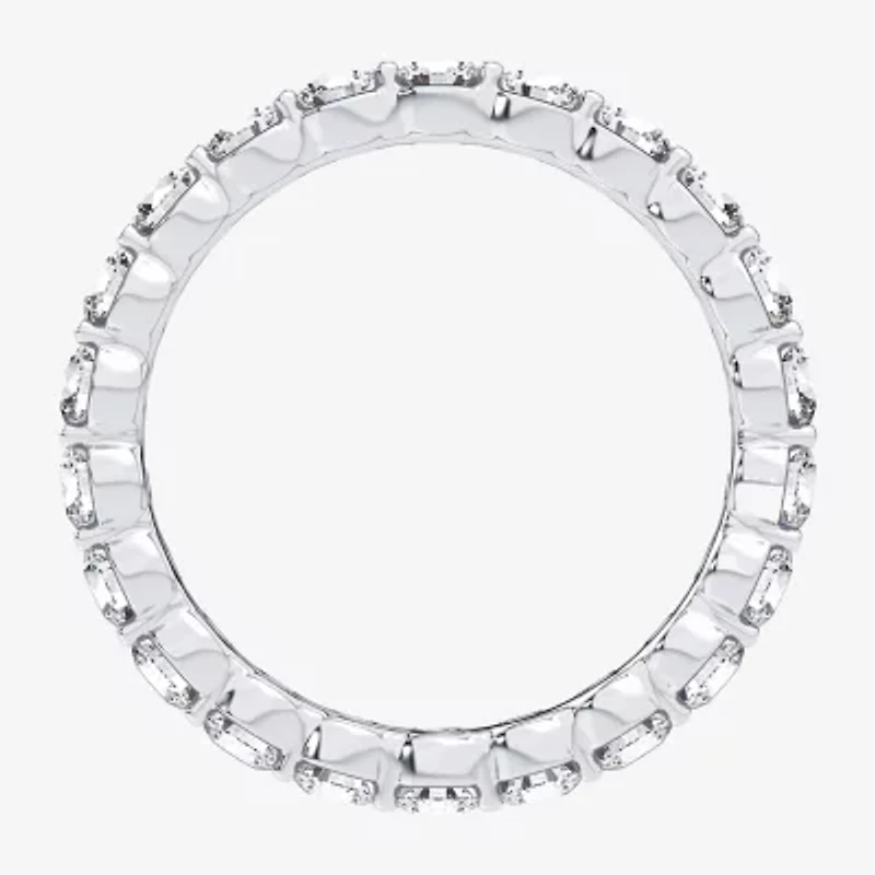 (H-I / Si1-Si2) Womens 2.5MM 2 CT. T.W. Lab Grown White Diamond 10K White Gold Eternity Wedding Band