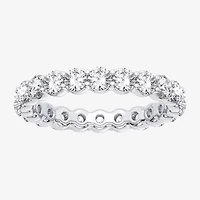 (H-I / Si1-Si2) Womens 2.5MM 2 CT. T.W. Lab Grown White Diamond 10K White Gold Eternity Wedding Band