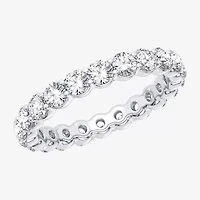 (H-I / Si1-Si2) Womens 2.5MM 2 CT. T.W. Lab Grown White Diamond 10K White Gold Eternity Wedding Band