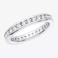 H-I / Si1-Si2) Womens 3MM CT. T.W. Lab Grown White Diamond 10K White Gold Eternity Wedding Band