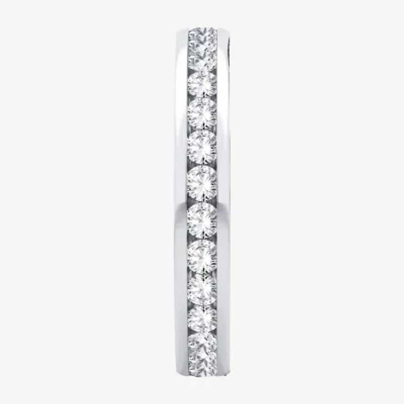 H-I / Si1-Si2) Womens 3MM CT. T.W. Lab Grown White Diamond 10K White Gold Eternity Wedding Band