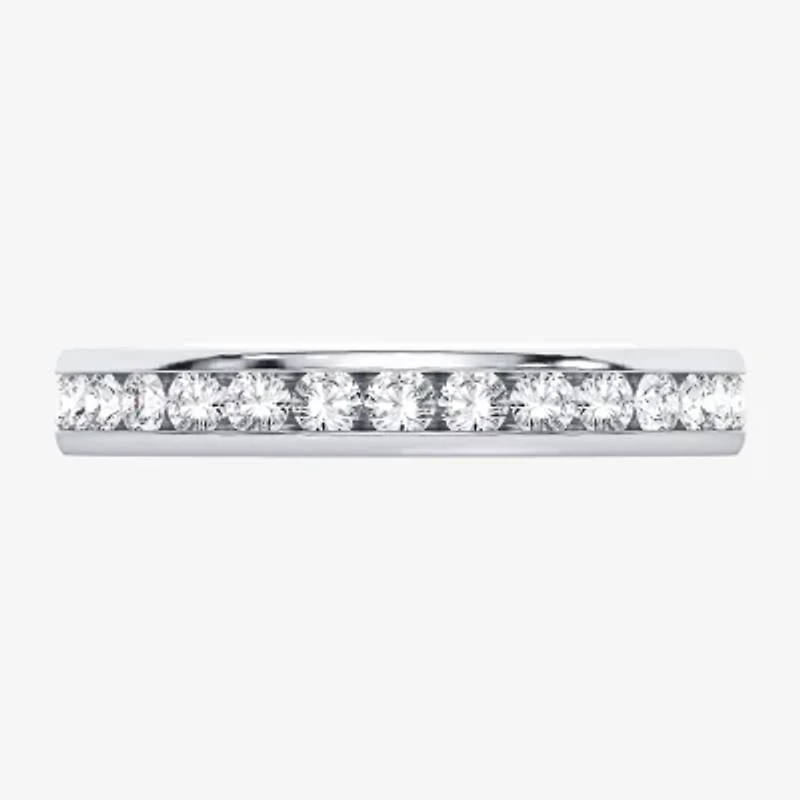 H-I / Si1-Si2) Womens 3MM CT. T.W. Lab Grown White Diamond 10K White Gold Eternity Wedding Band