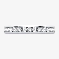 H-I / Si1-Si2) Womens 3MM CT. T.W. Lab Grown White Diamond 10K White Gold Eternity Wedding Band