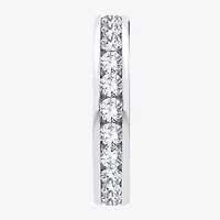 (H-I / Si1-Si2) Womens 3MM 2 CT. T.W. Lab Grown White Diamond 10K White Gold Eternity Wedding Band