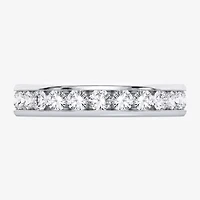 (H-I / Si1-Si2) Womens 3MM 2 CT. T.W. Lab Grown White Diamond 10K White Gold Eternity Wedding Band