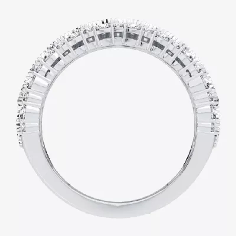 (H-I / Si1-Si2) Womens 7MM 2 CT. T.W. Lab Grown White Diamond 10K White Gold Anniversary Band
