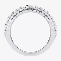 (H-I / Si1-Si2) Womens 7MM 2 CT. T.W. Lab Grown White Diamond 10K White Gold Anniversary Band