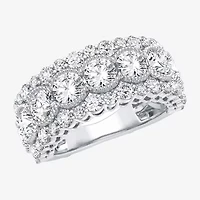 (H-I / Si1-Si2) Womens 8MM 3 CT. T.W. Lab Grown White Diamond 10K White Gold Anniversary Band