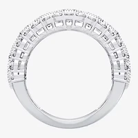 (H-I / Si1-Si2) Womens 8MM 3 CT. T.W. Lab Grown White Diamond 10K White Gold Anniversary Band