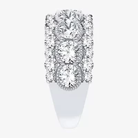 (H-I / Si1-Si2) Womens 8MM 3 CT. T.W. Lab Grown White Diamond 10K White Gold Anniversary Band