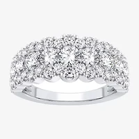 (H-I / Si1-Si2) Womens 8.5MM 2 CT. T.W. Lab Grown White Diamond 10K White Gold Anniversary Band