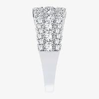 (H-I / Si1-Si2) Womens 8.5MM 2 CT. T.W. Lab Grown White Diamond 10K White Gold Anniversary Band