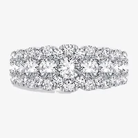 (H-I / Si1-Si2) Womens 8.5MM 2 CT. T.W. Lab Grown White Diamond 10K White Gold Anniversary Band