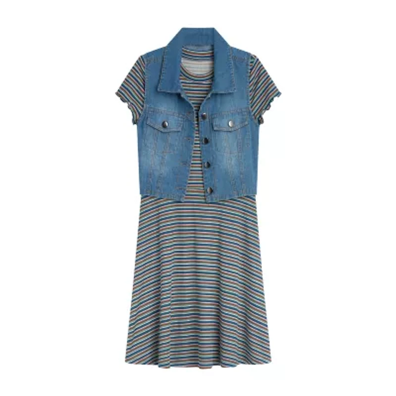 Byer California Little & Big Kid Girls Striped 2-pc. Dress Set