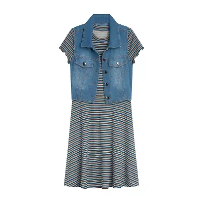 Byer California Little & Big Kid Girls Striped 2-pc. Dress Set
