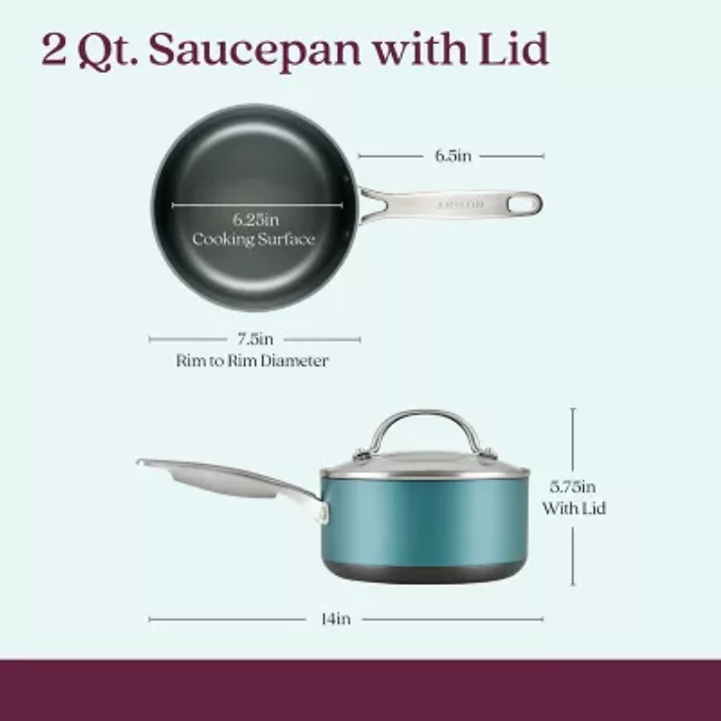 Anolon Achieve Hard Anodized 2-qt. Sauce Pan with Lid