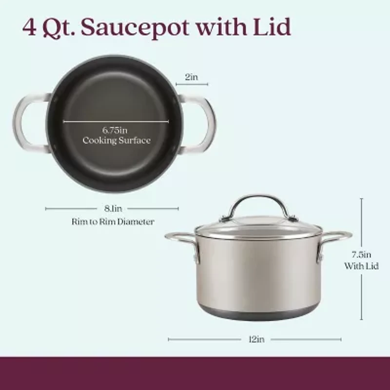 Anolon Achieve Hard Anodized 4-qt. Saucepot with Lid