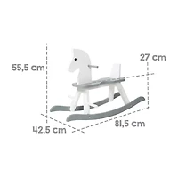 Wooden Rocking Horse - White & Gray Rocking Horse