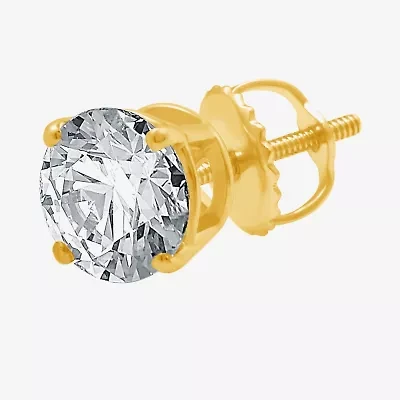 (F / SI1-SI2) Ever Star 1 1/2 CT. T.W. Lab Grown White Diamond 14K Gold 4.4mm Single Earring