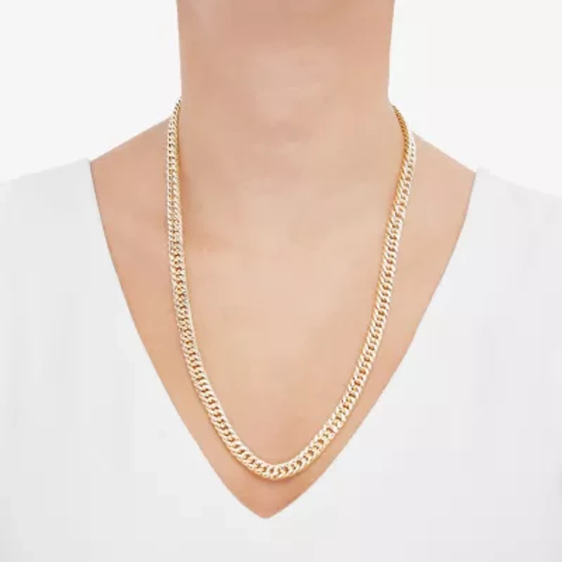 Mens 14K Gold 24 Inch Curb Chain Necklace