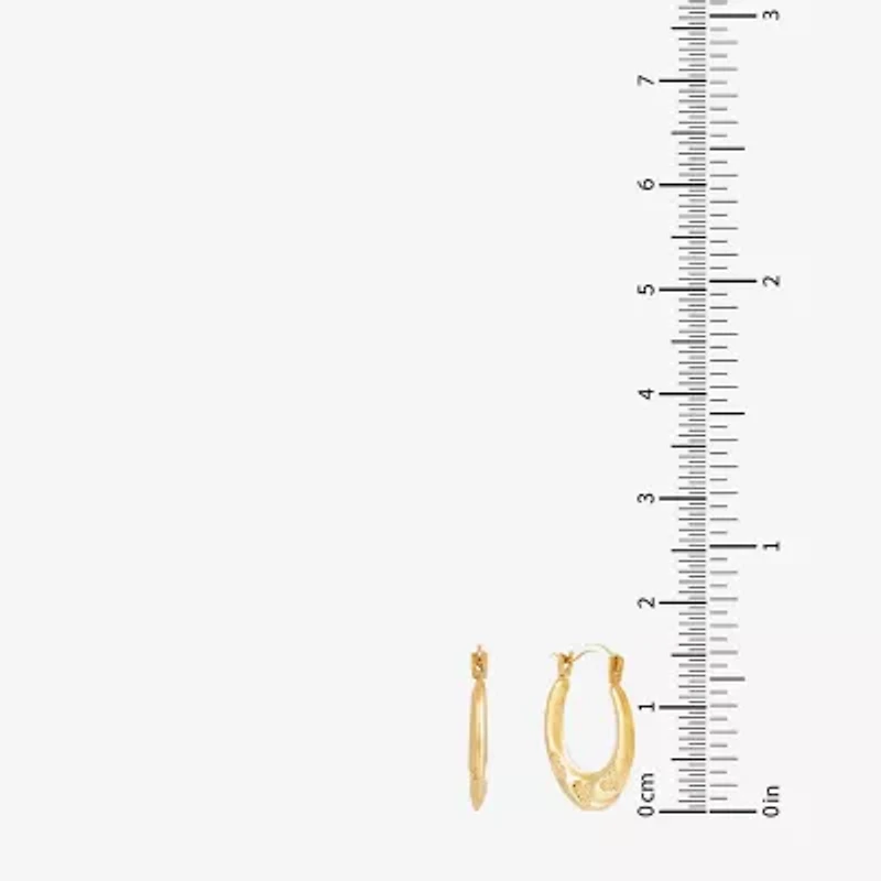 Womens 14K Gold 14.5mm Heart Hoop Earrings