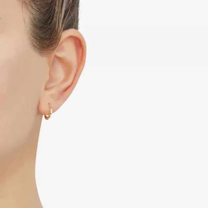 Womens 14K Gold 10.7mm Round Hoop Earrings