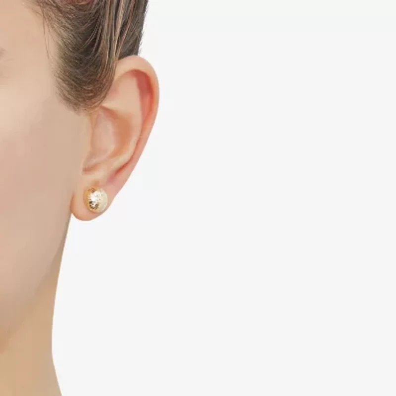 14K Gold 10mm Dome Stud Earrings