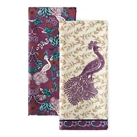 Distant Lands Purple Peacock 2-pc. Kitchen Towel