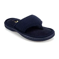 Isotoner Seersucker Thong Womens Round Slip-On Shoe