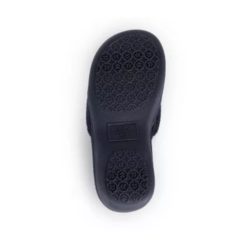 Isotoner Seersucker Thong Womens Round Slip-On Shoe