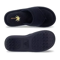 Isotoner Seersucker Thong Womens Round Slip-On Shoe