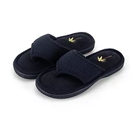 Isotoner Seersucker Thong Womens Round Slip-On Shoe