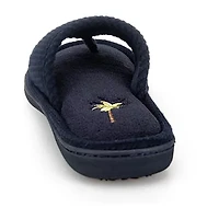 Isotoner Seersucker Thong Womens Round Slip-On Shoe