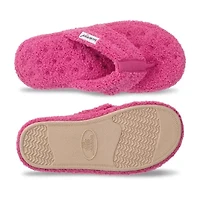 Isotoner Joey Soft Pile Thong Womens Round Slip-On Shoe