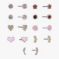 Arizona Womens 9 Pair Earring Set