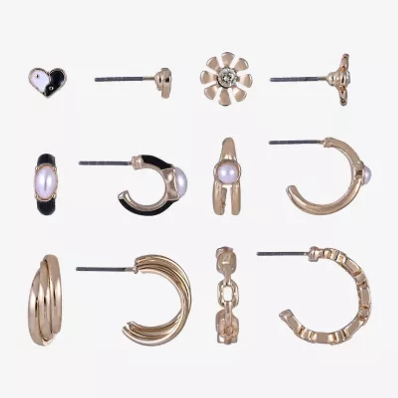 Arizona Womens Flower 6 Pair Earring Set