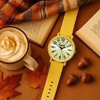 Speidel Color Pop Unisex Adult Yellow Strap Watch 60910025