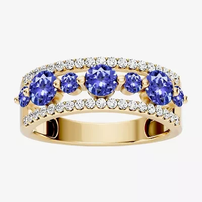 Womens 1/2 CT. T.W. Genuine Blue Tanzanite 10K Gold Round Band