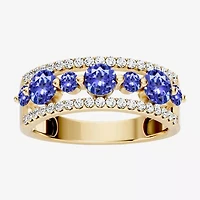 Womens 1/2 CT. T.W. Genuine Blue Tanzanite 10K Gold Round Band